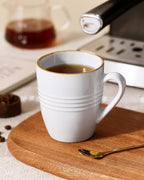 famiware Jupiter Coffee Mugs Set of 6, 13 oz Coffee Mug, Microwave and Dishwasher Safe, Coffee Cups with Handle for Coffee, Tea, Cocoa, Milk, White