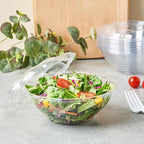 Jaluxing [24 oz. 150 Sets Clear Plastic Salad Bowls with Airtight Lids Disposable To Go Mixing Containers Serving for Fruit, Quinoa, Lunch and Meal Prep