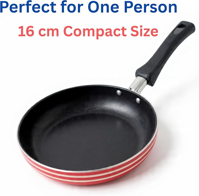 Mini Nonstick Frying Pan 5.5 Inch (14 cm) – Small Omelet Egg Pan for One Person, Compact Non Stick Skillet, Lightweight Easy Clean