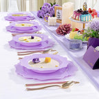 COLOSUS 60 Pack Lavender Purple Plastic Bowls, 12 oz Disposable Soup Bowls, Premium Plastic Dessert Bowls,Heavy-duty Salad Bowl for Party, Wedding, Dinner and Catering