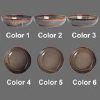 30oz Ceramic bowls set of 4-8" serving bowls for Kitchen,Pasta,Salad-Dishwasher & Microwave Safe Perfect for Housewarming, Thanksgiving, Christmas-Caramel Brown