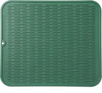 MicoYang Silicone Dish Drying Mat for Multiple Usage,Easy clean,Eco-friendly,Heat-resistant Silicone Mat for Kitchen Counter or Sink,Refrigerator or Drawer Liner Green 2XL 24 inches x 18 inches