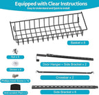 8-Tier Pantry Door Oragnizer, Over The Door Pantry Organizer Rack and Storage, Hanging Spice Rack Shelves Door, Home Office Laundry Room Bathroom & Kitchen Organization Essentials Metal