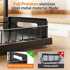Under Sink Organizer,Metal Pull Out Cabinet Organizer Shelf,Kitchen Bathroom Organizers with Sliding Drawer,Storage Shelves,Storage and organization for Home,Laundry,RV,Pantry,Spice,Black,2 Pack