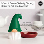 New! Beardy Gnome Dish Brush by Ototo - Gnomes, Quirky Gifts, Cute Kitchen Accessories, Funny Kitchen Gadgets, Vegetable Brush, Cute and Useful Gifts for Women (Green)