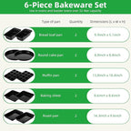 11-Piece Nonstick Baking Pans Set - Professional Grade Carbon Steel Bakeware with Premium Coating- Dishwasher Safe, Stackable, Oven Safe to 450°F (Black)