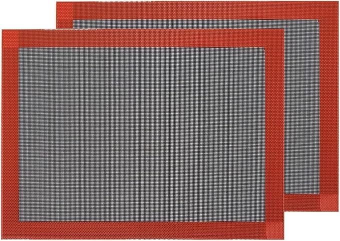 Hermerlee Perforated Silicone Baking Mats, 2 PCS Eclair Silicone Mat for Half Sheet，Tray Pan Liners Perfect Bakeware for Making Cookies, Macarons, Bread and Pastry,11.8"x 15.7" (Right Angle)