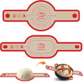 Silicone Bread Sling Oval and Round, 2Pcs Non-Stick Reusable Bread Sling, Sourdough Tools & Dutch Oven Accessories, Red