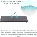 NiuYichee 2 Pcs Water Absorbing Stone Trays, Kitchen/Bathroom Sink Soap Dish, Diatomite Tray Used for Hand Soap & Cosmetic Bottles in The Modern Home, 3.5" W x 7.1" L, Dark Gray