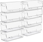 Sorbus Stackable Storage Bins Open Front, Clear Stackable Storage Bins, Pantry Bins for Storage and Organization, Acrylic Stackable Bins for Kitchen, Clear Pantry Organizer Bins (Small Narrow 8 Pack)