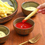 Sureasy Mini Ceramic Dipping Bowls – 4 oz, 3.5 Inch Small Bowls for Sauces & Side Dishes, Microwave & Dishwasher Safe, Set of 4, Green