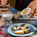 Coukre Silicone Spatula Set of 5,High Temperature Resistant, Food Grade Silicone, Dishwasher Safe, for Baking, Cooking (Dark Blue Black)