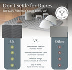 Dorai Home Dish Pad - Collapsable Stone Dish Drying Mat with Diatomaceous Earth for Quick Drying - Ultra Absorbent - Encased in Woven Silicone - Eco-Friendly, Foldable - Large 24.6" x 16.5", Slate
