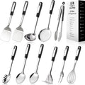 Stainless Steel Kitchen Utensil Set – Premium Thickened Cooking Utensils Set, Silver Kitchen Tools Set for Cooking, Dishwasher Safe Kitchen Tool Set