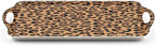 Serving Tray Decorative Tray with Handles Multi-Purpose Rectangular Serving Trays for Restaurant, Parties, Coffee Table, Kitchen - Leopard Print