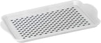 OGGI Anti Slip Serving Tray with Handles- White Rectangle Server - Ideal for Eating, Breakfast Tray, Food Tray, Appetizer, Serving