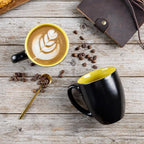 GBhome 12oz Coffee Mugs Set of 6, Large Ceramic Coffee Mugs for Man, Woman, Dad, Mom, Modern Coffee Mugs Set with handle for Tea/Latte/Cappuccino/Milk/Cocoa. Dishwasher&Microwave Safe,Yellow