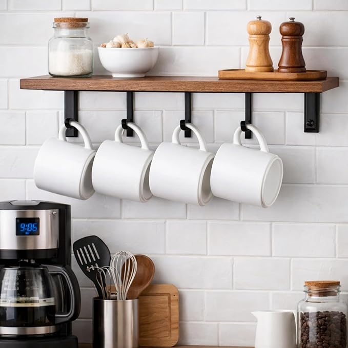GBhome 14 OZ Coffee Mugs Set of 6, Stackable Ceramic Mugs for Men, Women, Modern Coffee Mugs With Stable Base for Latte, Tea, Cappuccino. Dishwasher & Microwave Safe, Matte White