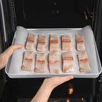 TeamFar Toaster Oven Pan, Stainless Steel Toaster Oven Tray Quarter Sheet Pan, 12.4’’x 9.7’’x1’’, Non Toxic & Healthy, Rust Free & Mirror Finish, Easy Clean & Dishwasher Safe