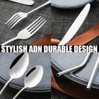 56 Pieces Silverware Service for 8 Flatware Set Stainless Steel Utensils Cutlery Set Dishwasher Safe