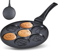 Pancake Maker Egg Frying Pan Suitable for All Stovetops & Induction Cooker, 10.5 Inch Animal Pancake Pan, 7 Molds Pancake Maker with PFOA Free Coating
