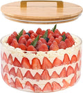 LOVYANXUE 9 inch Large Salad and Trifle Bowl Glass with Lid, 155 oz Versatile Mixing and Serving Dish for Fruit, Laying Ice Cream, Cake, Cupcake, Baking, and Dessert, Microwave Safe