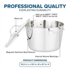 Viking Contemporary 3-Ply Stainless Steel Stock Pot, 8 Quart Soup Cooking Pot with Lid, Kitchen Cookware