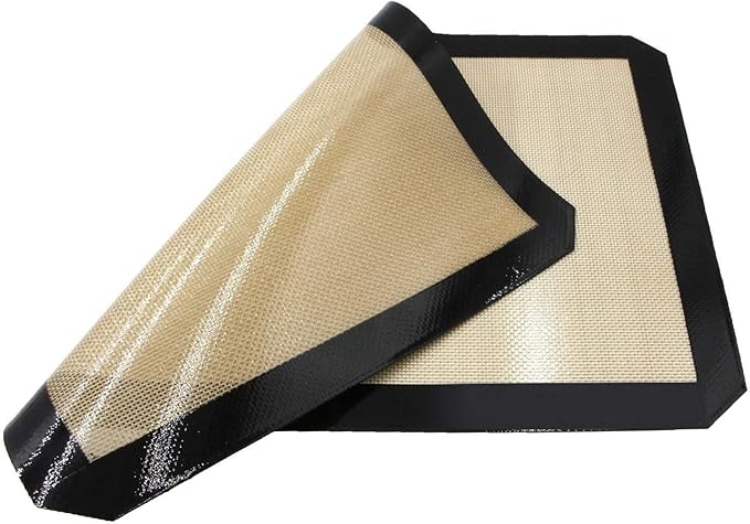 Premium Non Stick Silicone Baking Mats Quarter Sheet Toaster Oven Liner Small,Set Of 2 Mats (Size 8.5" - 11.5")