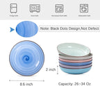 Selamica Ceramic Pasta Bowls Set 34 OZ, Large Salad Bowl 8.6 Inch Deep Plates for Pasta Soup, Microwave & Dishwasher Safe, Set of 6, Gradient Color