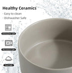 Havniva Non-Slip 8.2inch Ceramic Dog Food and Water Bowl for Large Breed Dogs, Pet Bowl for Replacement (Single Bowl, Grey)