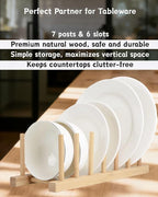 Wooden Dish Rack with Dish Drying Mat Kitchen Counter, Silicone mat Dish Drying Rack
