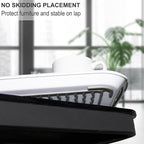 Large Anti-Slip Serving Tray with Handles, Dual Rubber Grippy Lap Food Trays for Eating, Dinning, Breakfast, on Couch/TV, Black & White - Set of 2