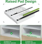 PAKETA 1 Pack Expandable Pull Out Cabinet Organizer, 21'' Deep Pull Out Drawers for Cabinets, Upgrade 3 Slide Rails Sliding Drawers for Cabinet with Adhesive Nano Film (White)