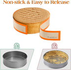 Silicone Baking Mat for Springform Pan,Prevent cake from Sticking to Side,Easy Clean & Non Sick Silicone Baking mat for Cheesecake Pan (Orange 2 pcs)