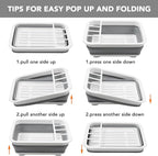 Tiawudi Collapsible Dish Drying Rack, Pop Up Dinnerware Drainer, Portable Plate Organizer for Kitchen RV Campers Travel Trailer, Space Saving Kitchen Storage Tray