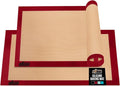 GORILLA GRIP Food Grade Reusable Nonstick Silicone Baking Mat, 16.5x11.87, Half Sheet 2PK, Oven Safe Cookie Sheet Liners, Up to 500 Degrees, No Mess Easy Clean Pastry Mats, Kitchen Essentials, Red