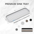 Silicone Sponge Holder Kitchen Sink Organizer Tray Dish Caddy Soap Dispenser, Scrubber Spoon Holder,Dishwashing Accessories 2 Pack (White)