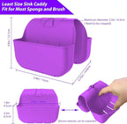 Sponge Holder for Kitchen Sink, Silicone Sink Saddle Caddy Organizer Rack, Sponges Holder Over Faucet, Hanging Kitchen Organizer Accessories Rack Basket - Purple