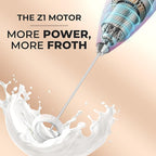 Zulay Kitchen Powerful Milk Frother Wand With 4 AA Duracell Batteries - Ultra Fast Handheld Drink Mixer - Electric Whisk Foam Maker for Coffee, Lattes, Cappuccino, Matcha & Creamer