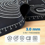 Extra Large Baking Mat - 26" Silicone Pastry Mat, Reusable Non-Stick Dough Mat with Measurement for Fondant, Rolling Dough, Pie Crust, Pizza and Cookies, Black