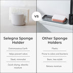 Selegna Diatomite Stone Sponge Caddy – Quick Drying Diatomaceous Earth Sink Organizer – Instant Drying Kitchen Sponge Holder for Sink – Compact Stone Sponge Holder