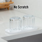 Zulay Kitchen (9x3.5) Silicone Sponge Holder for Kitchen Sink - Flexible Multipurpose Soap Tray - Sink Organizer for Kitchen, Bathroom, Makeup, Trinkets & More (White)