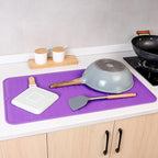 MicoYang Silicone Dish Drying Mat for Multiple Usage,Easy clean,Eco-friendly,Heat-resistant Silicone Mat for Kitchen Counter or Sink,Refrigerator or Drawer Liner Purple 4XL 32 inches x 18 inches