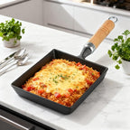 Tamagoyaki Pan, Cast Iron Japanese Omelette Pan for Breakfast, Perfect Rolled Eggs - Rectangular Egg Skillet for Gas & Induction Stovetops - Naturally Nonstick Surface When Seasoned, 7.2 x 6.1 inches