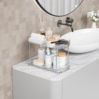 2 Pack Large Pull Out Bathroom Organizers and Storage,2 Tier 12.8″ Tall Sliding Kitchen Under Sink Organizer for Cleaning Products Storage,Acrylic Clear Bathroom inder Sink Organizer,Undersink Storage