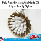 LOLA Replacement Head for The Original Dishwashing & Vegetable Brush, Birch Hardwood & Nylon Poly Bristles, Reusable & Washable - 1 Pack