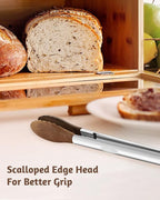 13 Inch Wooden Kitchen Cooking Tongs 2 Packs, Stainless Steel Salad Tongs with Walnut Wood Tip, Serving Food Toaster, Grilling Outdoor BBQ, Smooth Locking & Hanging Cooking Utensils
