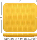 MicoYang Silicone Dish Drying Mat for Multiple Usage,Easy clean,Eco-friendly,Heat-resistant Silicone Mat for Kitchen Counter or Sink,Refrigerator or Drawer Liner Yellow XL 18 inches x 16 inches