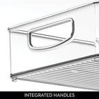 iDesign Stackable Clear Plastic Extra Long Pantry Organizers and Cabinet Storage Bins for Kitchen, 2-Pack