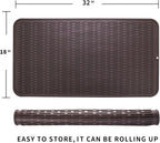 MicoYang Silicone Dish Drying Mat for Multiple Usage,Easy clean,Eco-friendly,Heat-resistant Silicone Mat for Kitchen Counter or Sink,Refrigerator or Drawer Liner Coffee 4XL 32 inches x 18 inches